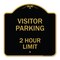 Signmission Visitor Parking Sign Visitor Parking 2 Hour Limit, Black & Gold Alum Sign, 18" x 18", BG-1818-22729 A-DES-BG-1818-22729 - alternate 1